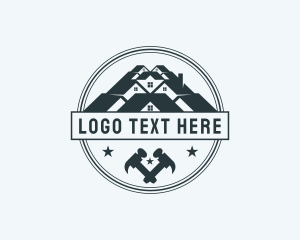 Emblem - Roof House Hammer logo design