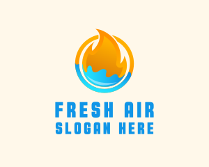 Gradient Fire Water logo design