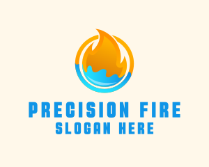 Gradient Fire Water logo design