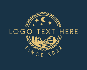 Gold - Night Camping Outdoor logo design