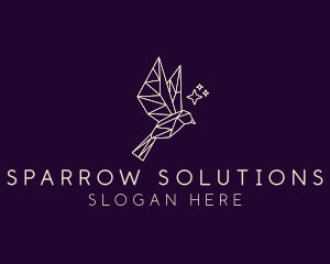 Minimalist Geometric Sparrow Bird logo design