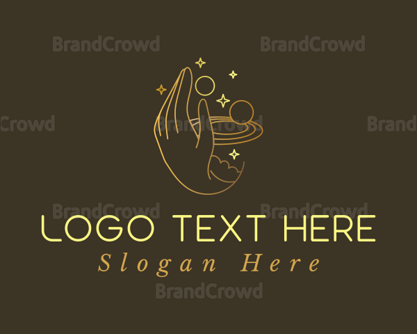 Gold Fortune Teller Hand Logo