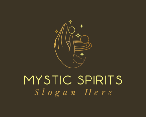 Gold Fortune Teller Hand logo design