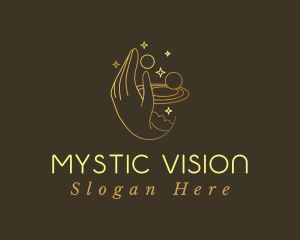 Fortune Telling - Gold Fortune Teller Hand logo design