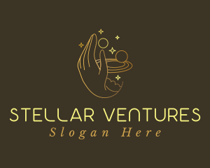 Gold Fortune Teller Hand logo design