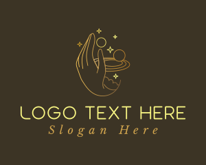 Gold Fortune Teller Hand Logo