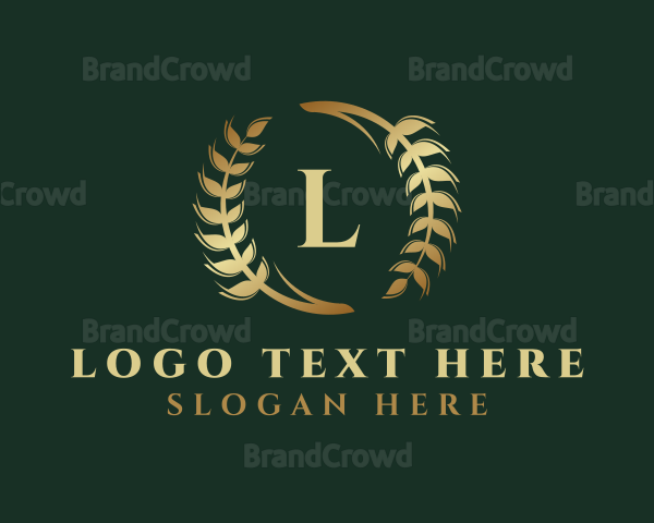 Golden Wheat Grain Logo