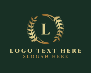 Golden - Golden Wheat Grain logo design