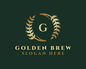 Golden Wheat Grain logo design