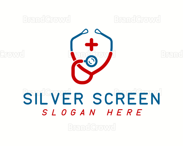 Stethoscope Cross Healthcare Logo