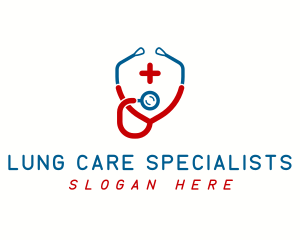 Stethoscope Cross Healthcare  logo design