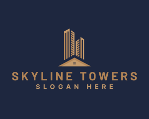 Highrise Building Real Estate logo design