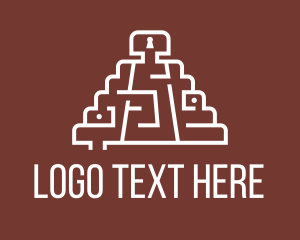 Treasure Hunt - Aztec Temple Maze logo design