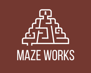 Aztec Temple Maze logo design