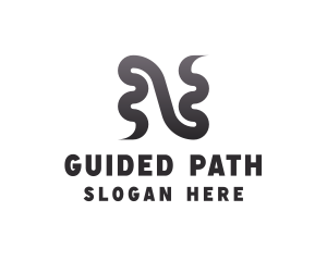Path - Curve Path Letter N logo design