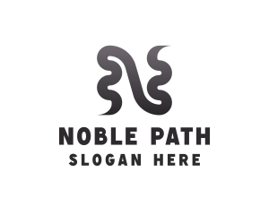 Curve Path Letter N logo design