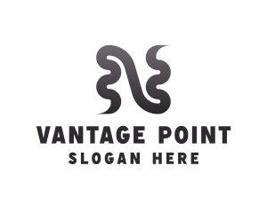 Point - Curve Path Letter N logo design