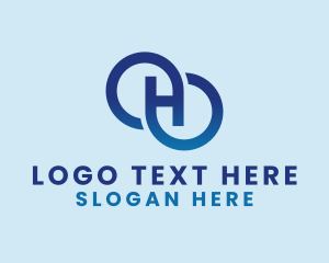 Telecommunications - Infinite Letter H logo design
