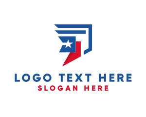 Logistics Service - American Courier Flag logo design