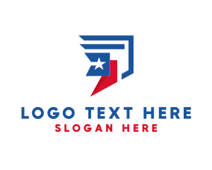 Star - American Courier Flag logo design