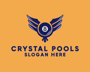 Pool - Magic 8 Ball Wings logo design