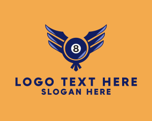 Pool - Magic 8 Ball Wings logo design