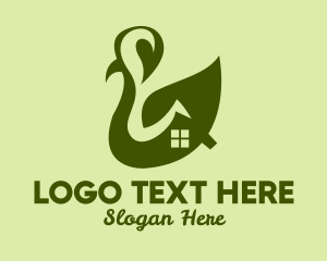 Green House - Green Leaf House logo design