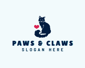 Veterinary - Heart Veterinary Cat logo design