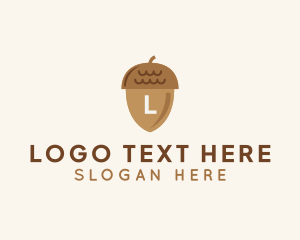 Oak Tree - Acorn Oak Nut logo design