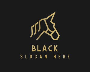 Gold Unicorn Horse logo design