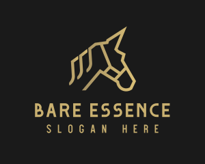 Gold Unicorn Horse logo design