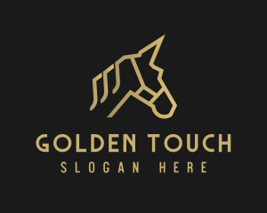 Gold - Gold Unicorn Horse logo design