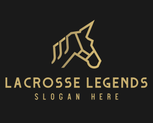 Gold Unicorn Horse logo design