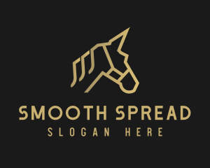 Gold Unicorn Horse logo design