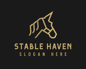 Horse - Gold Unicorn Horse logo design