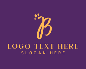 Fancy - Gold Sparkle Letter B logo design