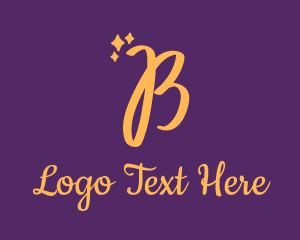 Rich - Gold Sparkle Letter B logo design
