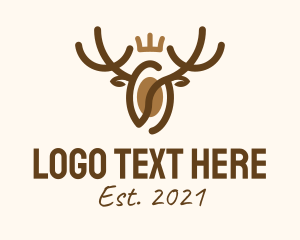 Wild Animal - Royal Deer Cafe logo design