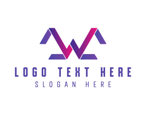 Internet Cafe - Geometric Tech Letter W logo design