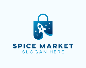 Rocket Star Market Bag logo design