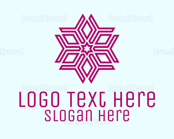 Purple Geometric Snowflake Logo