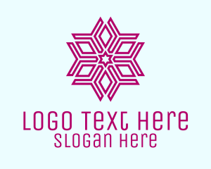 Purple Geometric Snowflake  logo design