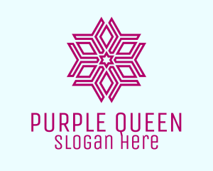 Purple Geometric Snowflake  logo design