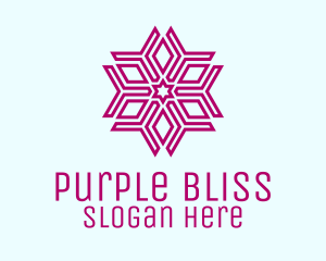 Purple Geometric Snowflake  logo design