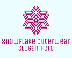 Purple Geometric Snowflake  logo design