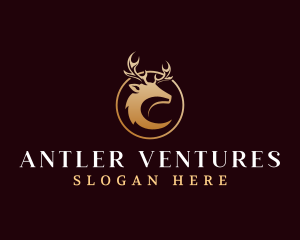 Luxury Deer Antler logo design