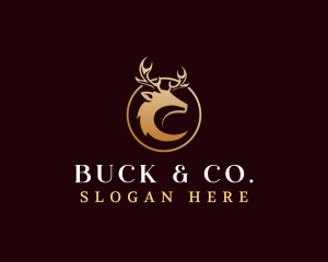 Luxury Deer Antler logo design