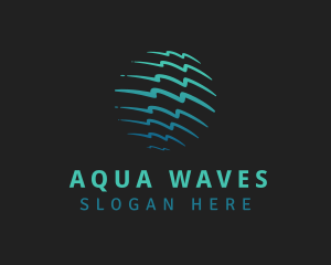 Waves - Gradient Waves Globe logo design