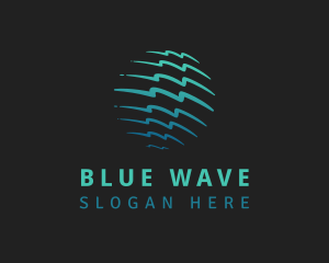 Gradient Waves Globe logo design