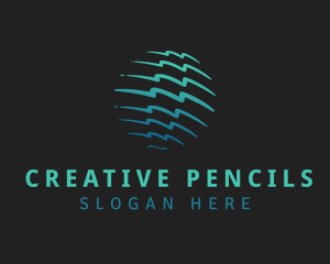 Gradient Waves Globe logo design